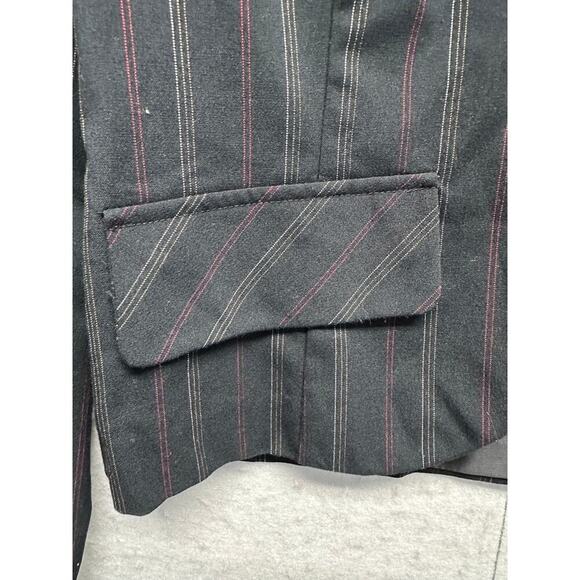 Y2K Candie’s Black Pinstripe Cropped Blazer Women’s L - Picture 2 of 8